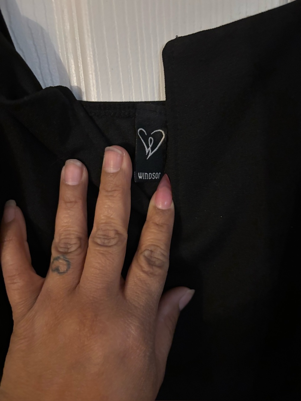 Windsor Black Dress with Heart Logo Tag